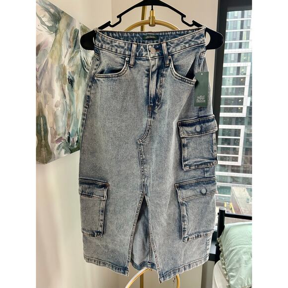 Wild Fable | Denim Cargo Midi Skirt | New With Tags | Size XS - Picture 4 of 7